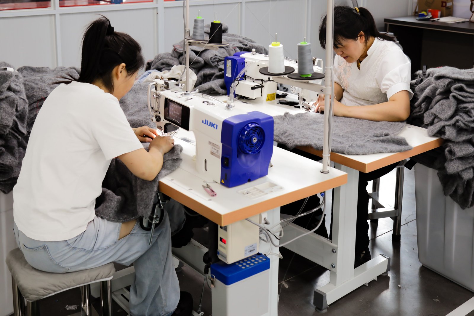 Knitwear production team at work