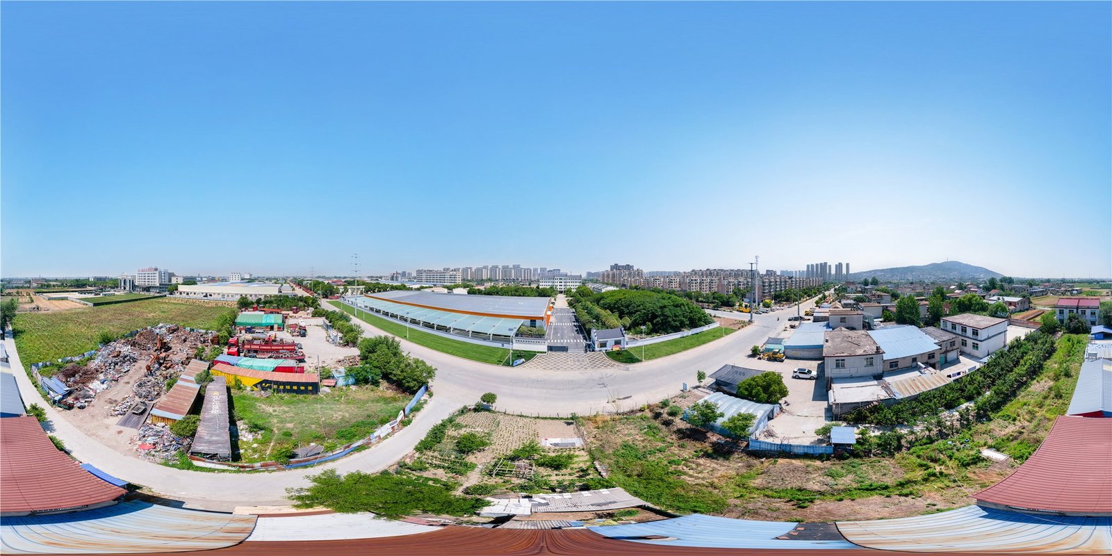 Aerial view of the factory area